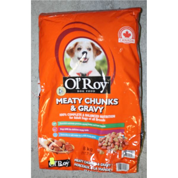 OL' ROY MEATY CHUNKS & GRAVY DOG FOOD 8KG