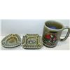 2 IRISH PORCELAIN ASHTRAYS AND FINN MAC COOL MUG