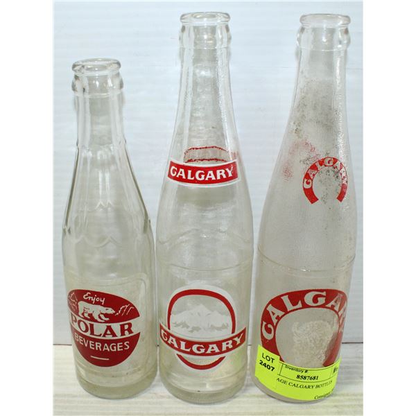 3 VINTAGE CALGARY BOTTLES