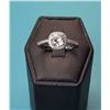 14)  SQUARE CUT CLEAR CZ HALO RING,