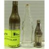 3 VARIOUS MINI BOTTLES GLASS AND METAL