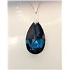 Image 1 : 24)  BLUE TITANIUM CRYSTAL FACETED