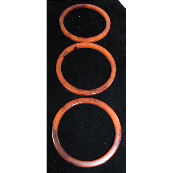 BALTIC AMBER OLD BANGLES TOGETHER