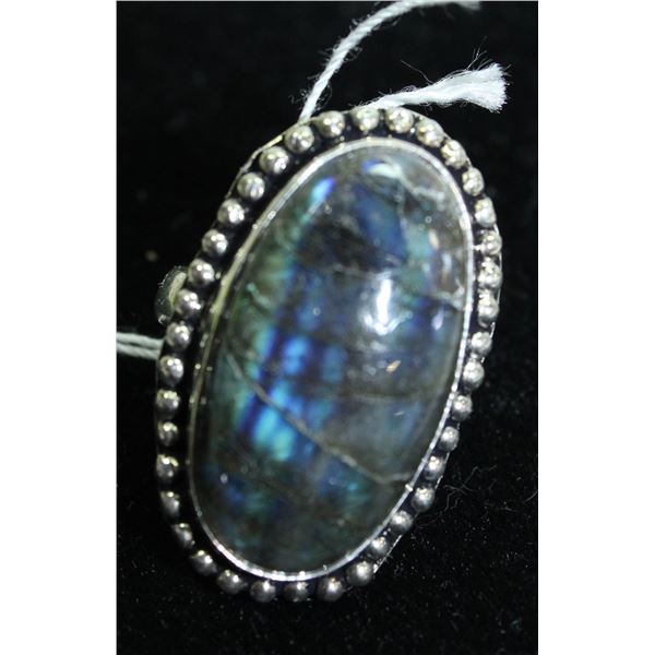 #86-NATURAL FIRE LABRADORITE RING SIZE 5.5