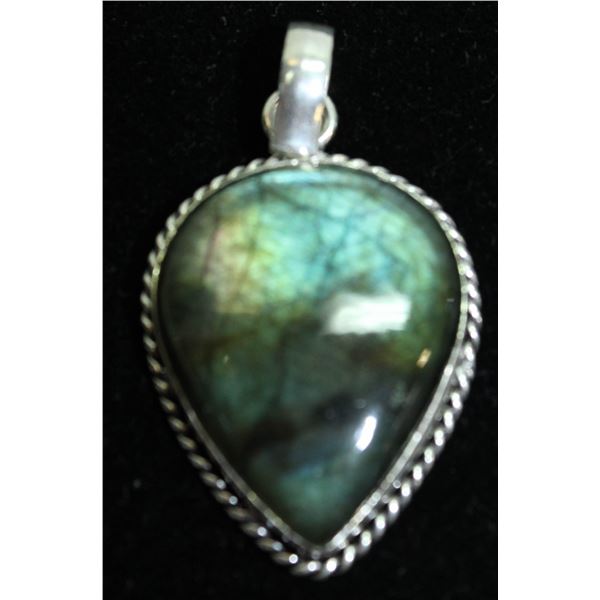 #8-NATURAL FIRE LABRADORITE PENDENT