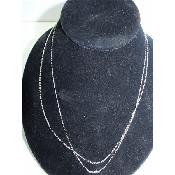 #342-STERLING SILVER NECKLACE 18" 2pcs