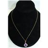 Image 1 : #323-PURPLE AMETHYST NECKLACE & PENDANT 18"