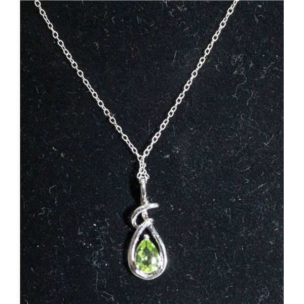 #351-PERIDOT NECKLACE & PENDANT 18 