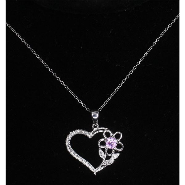 #355-PINK SAPPHIRE NECKLACE & PENDANT 18 