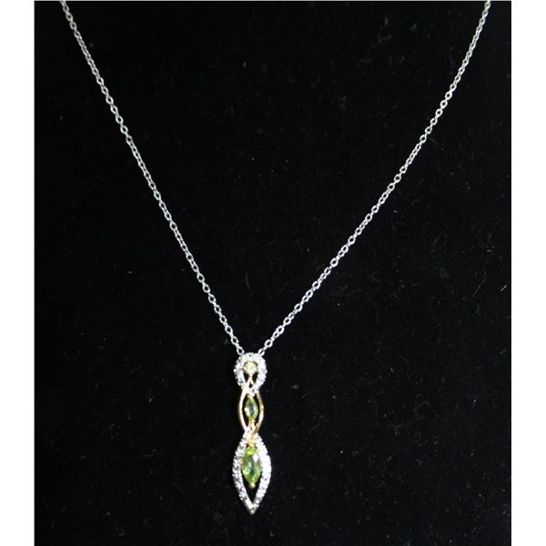 #330-PERIDOT NECKLACE & PENDANT 18 