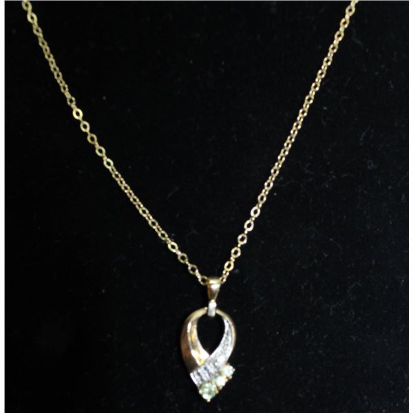 #311-PERIDOT NECKLACE & PENDANT 18"