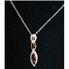 Image 1 : #319-RED GARNET NECKLACE & PENDANT 18"