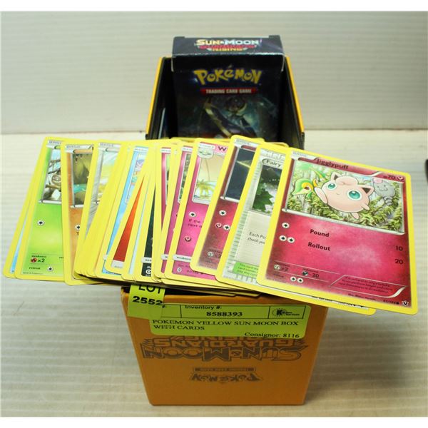 POKEMON YELLOW SUN MOON BOX WITH CARDS