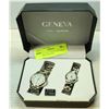 Image 1 : GENEVA WATCH SET IN BOX MENS & LADIES TOGETHER