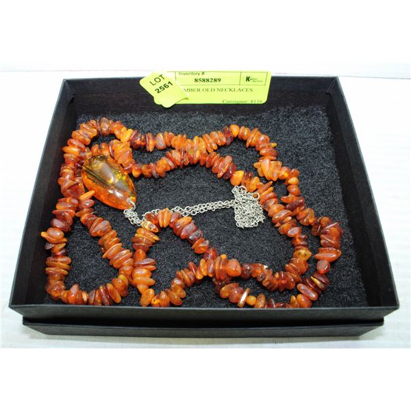 BALTIC AMBER OLD NECKLACES TOGETHER