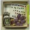 BOX OF ASSORTED SPARKLY JEWELRY