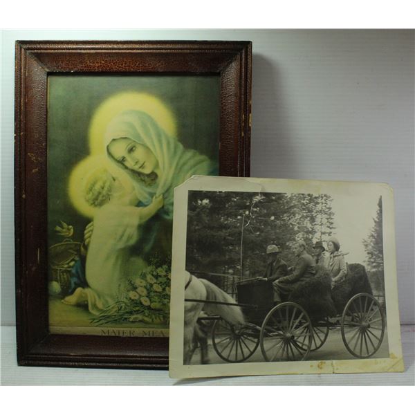 2 OLD PICTURES - ONE FRAMED - ONE MARKED 1937