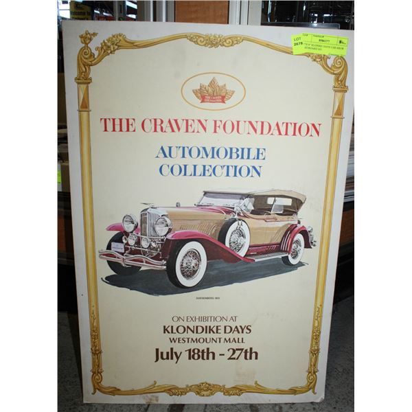 24"X16" KLONDIKE DAYS CAR SHOW CARDBOARD AD