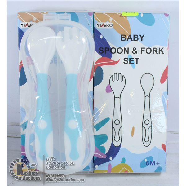 LOTS OF 2 BABY SPOON AND FORK SETS