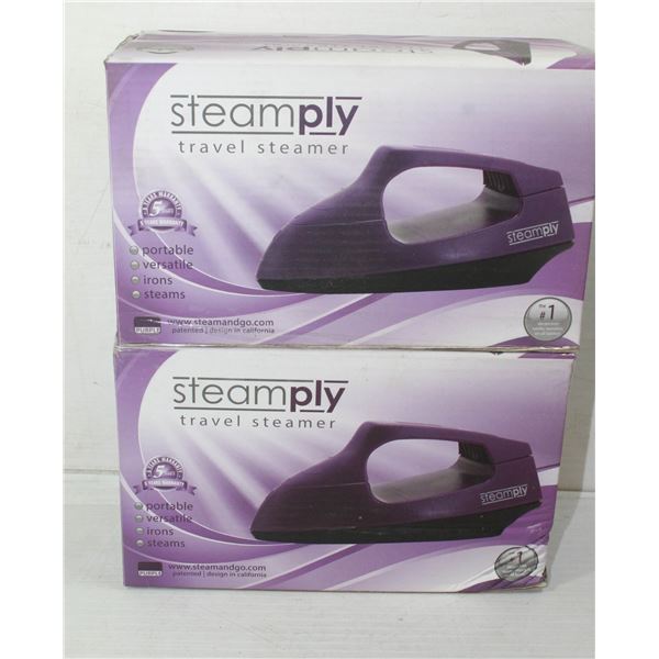 2 NEW PURPLE STEAMPLY TRAVEL STEAMERS