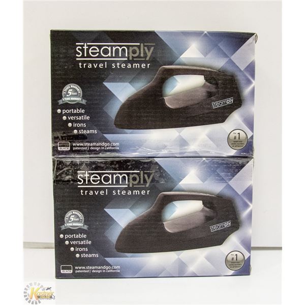 2 STEAMPLY BLACK TRAVEL STEAMERS