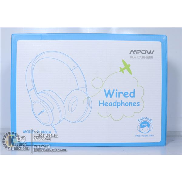 MPOW WIRED HEADPHONES.