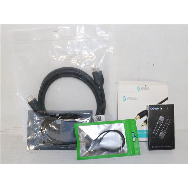 LOT OF NEW AUDIO CABLES - HDMI ETC.