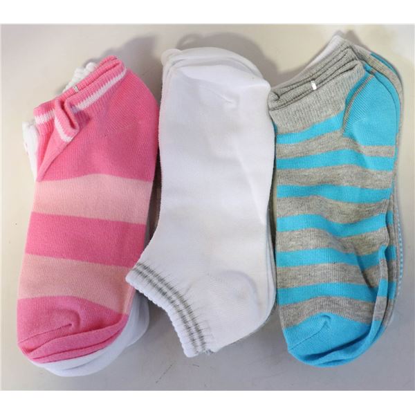 9PK LADIES ANKLE SOCKS