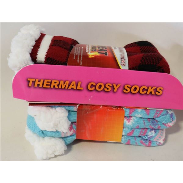 2PK COZY SLIPPER SOCKS LADIES