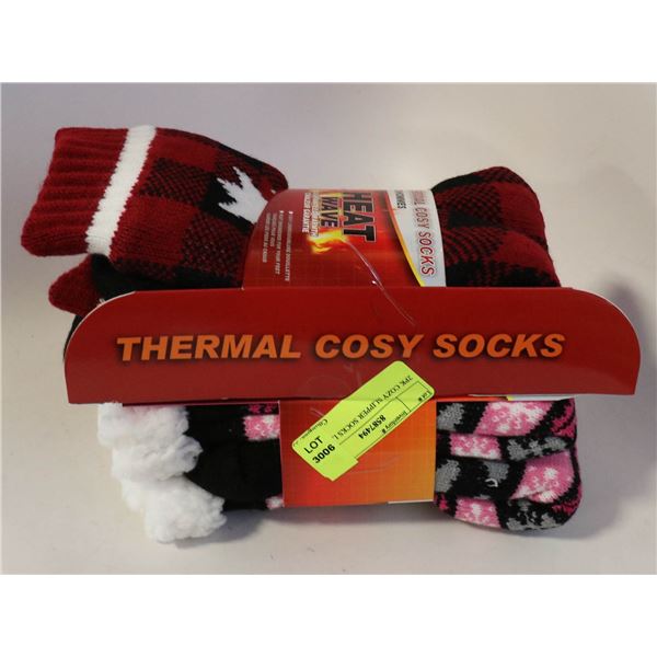 2PK COZY SLIPPER SOCKS LADIES