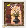 Image 1 : 20" X 24" FRAMED FLOWER PICTURE