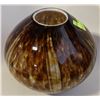 Image 1 : LARGE BROWN STRIPED VASE WITH CASCADE INSIDE 9" X