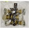 Image 1 : 3 X GLASS DOOR KNOBS PRE 1950'S ALL PARTS INCL.