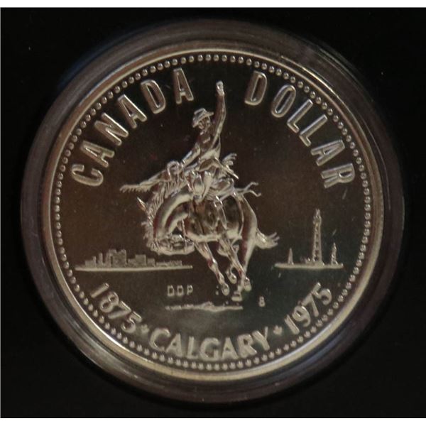 RCM 1975 PROOF SILVER DOLLAR- CALGARY STAMPEDE