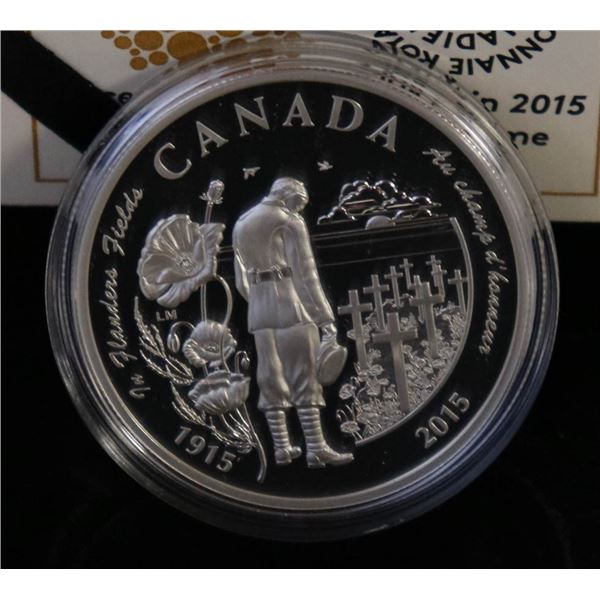 RCM 2015 $20 SILVER COIN- FLANDERS FIELDS