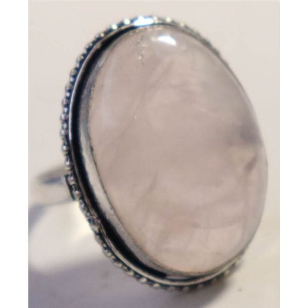 #NATURAL PINK ROSE QUARTZ RING SIZE 6.5