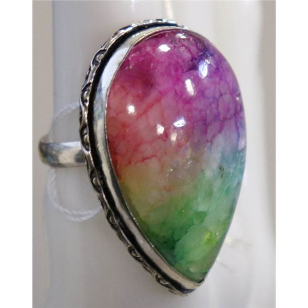 #51-NATURAL RAINBOW SOLAR QUARTZ RING SIZE 7.5