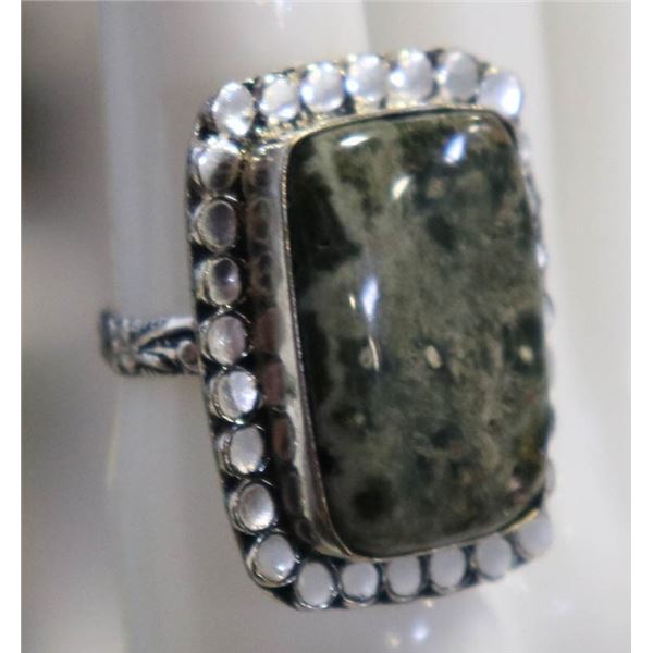 #56-NATURAL OCEAN JASPER RING SIZE 8