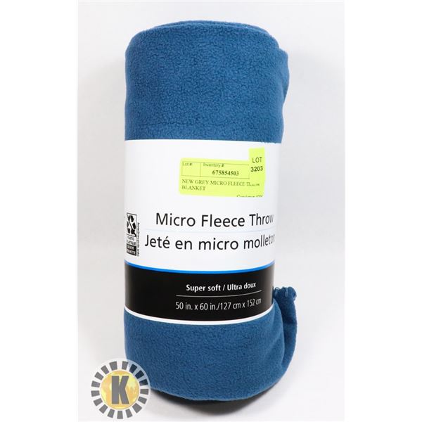 NEW BLUE MICRO FLEECE THROW BLANKET