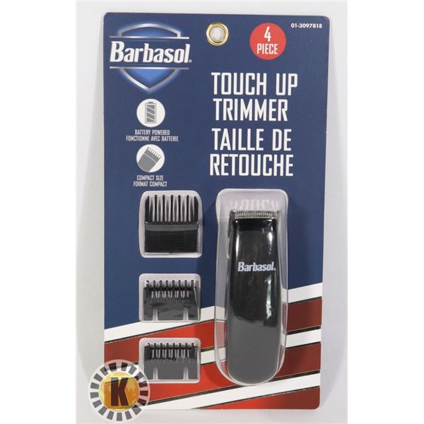 NEW BARBASOL 4PC TOUCH UP TRIMMER SET