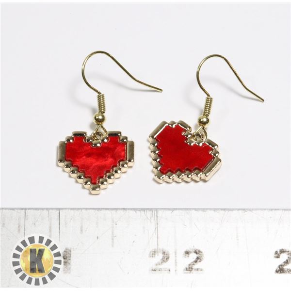 NEW 8-BIT HEART EARRINGS