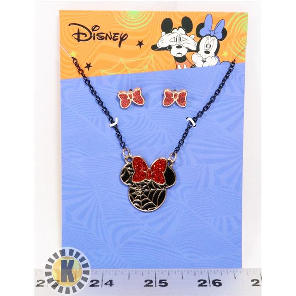 NEW DISNEY MINNIE HALLOWEEN NECKLACE/EARRING SET