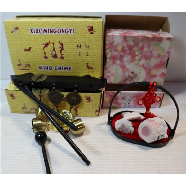 LOT OF MISC NEW OLD STOCK WIND CHIMES