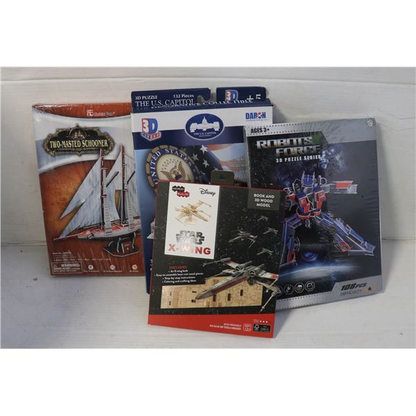 SEALED (5) 3D PUZZLES TWO-MASTED