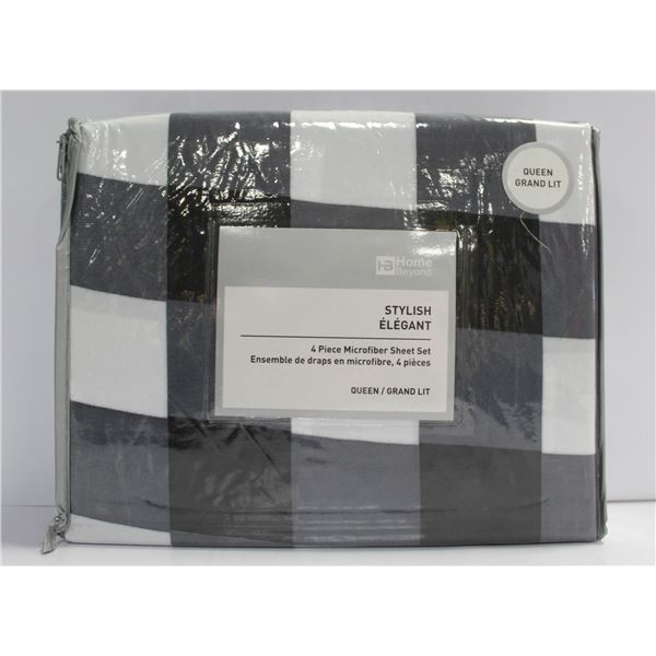 STYLISH 4 PIECE MICROFIBER SHEET SET - QUEEN