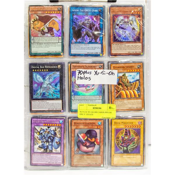 70 PLUS YU-GI-OH CARDS HOLOS ONLY ESTATE