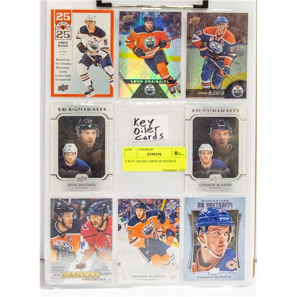 8 KEY OILER CARDS & INSERTS