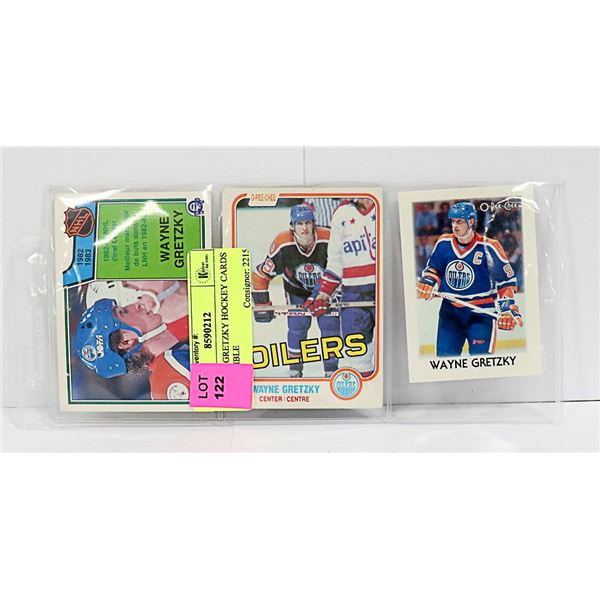 3 X 1980'S GRETZKY HOCKEY CARDS COLLECTIBLE