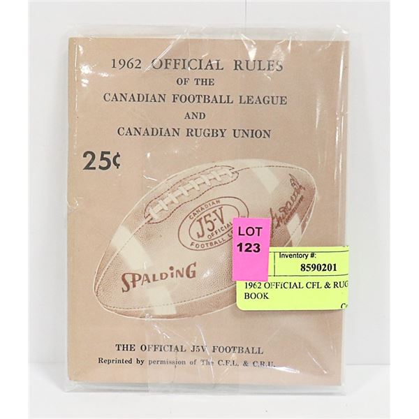 1962 OFFICIAL CFL & RUGBY RULE BOOK