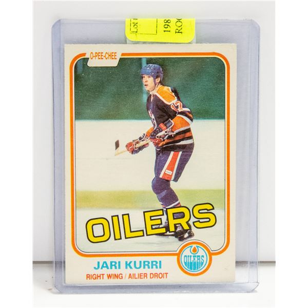 1981 O-PEE-CHEE JARI KURRI ROOKIE CARD